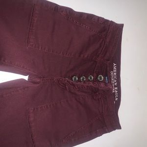 American Eagle High waisted maroon skinny jeans